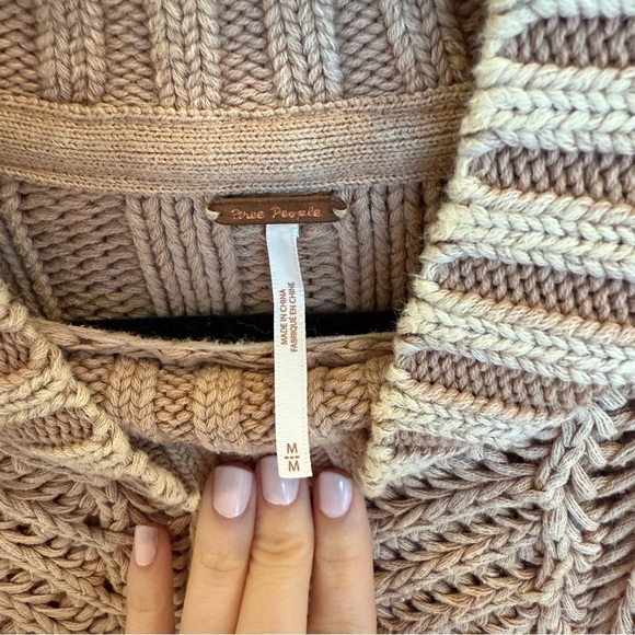 REVOLVE Free People Sweetheart Chunky Knit Sweater in Sand Castle Women's Tan M - Picture 4 of 5